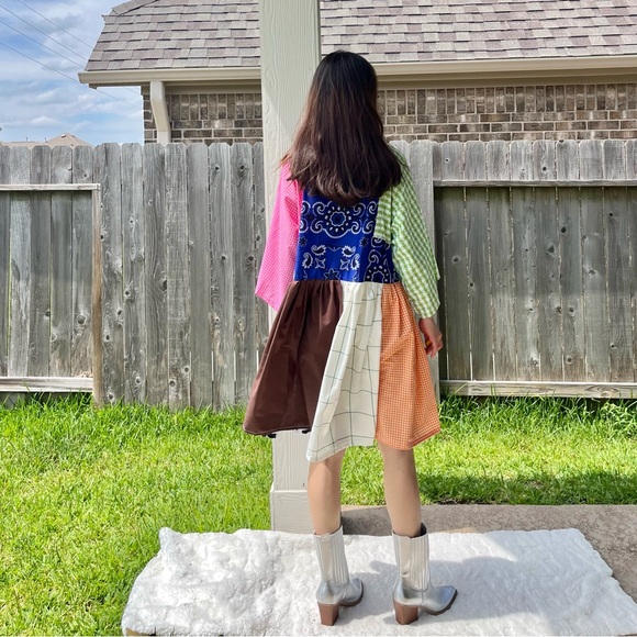 Handmade Rainbow Farm Bandana Dress SKU 05275 Chicken Patchwork - Picture 6 of 10